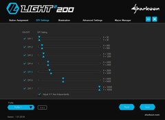 Sharkoon Light² 200 ratón ultra ligero para juegos software - Ajustes de DPI