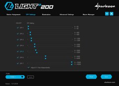 Sharkoon Light² 200 ratón ultra ligero para juegos software - Ajustes de DPI