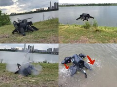 En la imagen, el robot vuela, nada, camina y dispara misiles (Fuente de la imagen: Chris Wabs; capturas de pantalla editadas)