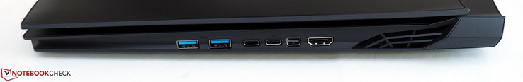 derecha: 2x USB-A 3.0, Thunderbolt 3, USB-C 3.1 Gen2, Mini-DisplayPort 1.3, HDMI 2.0