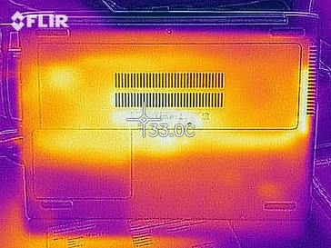 Imagen térmica de la parte inferior del dispositivo en modo inactivo