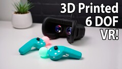 Una imagen del casco de realidad virtual y sus mandos (Fuente de la imagen: CNCDan vía YouTube)