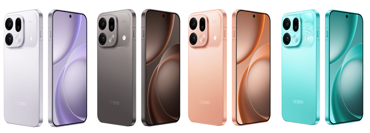 Los renders oficiales del Find X9s Pro en todas las opciones de color.