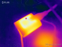 El adaptador de CA se mantiene relativamente fresco a 31 C incluso después de ejecutar aplicaciones exigentes durante más de una hora