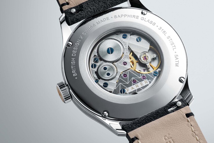 El Farer Lissom está propulsado por un calibre de cuerda manual La Joux-Perret D100 de fabricación suiza (Fuente de la imagen: Farer)