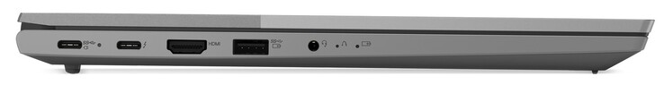 Lado izquierdo: 1x USB-C 3.2 Gen2 (incl. DisplayPort y PD), 1x Thunderbolt 4, HDMI 1.4, 1x USB-A 3.0 Gen1, puerto de audio combinado