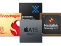 El Samsung Exynos 2200 supuestamente está luchando para mantenerse al día con la competencia. (Fuente de la imagen: Qualcomm/Samsung/Apple/MediaTek - editado)