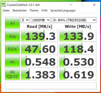 CrystalDiskMark 3: HDD Barracuda Pro de Seagate