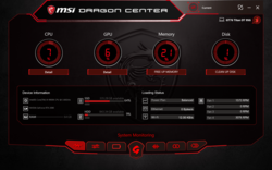 MSI Dragon Center UI.