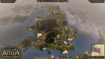 Una imagen que muestra el mapa del mundo en Total War: Attila.