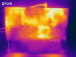 Mapa de calor de la parte inferior del dispositivo bajo carga