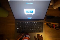 El trackpad del MacBook Pro puede pesar objetos pequeños. (Fuente de la imagen: Krish Shah)