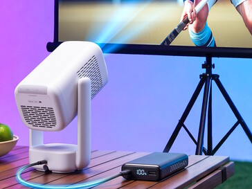 El proyector Aurzen Eazze D1R Air puede alimentarse con un banco de alimentación USB-C PD de 65W+.