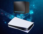 La Steam Machine que se ve encima de la consola PS5