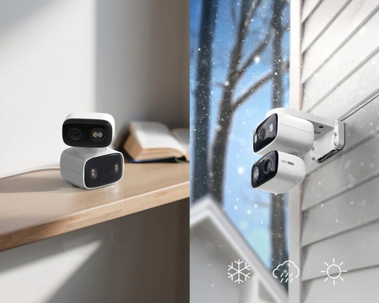 La cámara de seguridad de doble objetivo Tapo C246D puede utilizarse en interiores o exteriores. (Fuente de la imagen: Tapo)