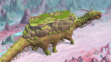 Una imagen que muestra a Onbu en La aldea errante. (Fuente de la imagen: Steam)