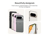 La serie Pixel 9 de Google contará con un acabado trasero mate suave. (Fuente: @OnLeaks x 91Mobiles)