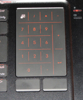 Se puede mostrar un teclado numérico en el panel táctil