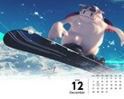Fondo de escritorio del calendario de Final Fantasy 7 en el que se muestra el snowboard (Fuente de la imagen: Square Enix con ediciones)