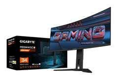 El AORUS MO34WQC2 es uno de los pocos ejemplos del nuevo panel QD-OLED 'Gen 2.5' de Samsung. (Fuente de la imagen: Gigabyte)
