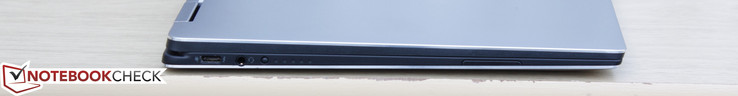 Izquierda: USB Type-C Gen. 1, clavija combinada de audio 3.5 mm, indicador de batería