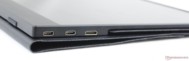 Derecha: 2x USB Tipo-C con DisplayPort y entrega de energía, Mini-HDMI