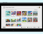 Menú de la tarjeta de juego virtual en la interfaz de Nintendo Switch mostrando títulos populares como The Legend of Zelda: Tears of the Kingdom, Splatoon 3 y Pokémon Escarlata. (Fuente de la imagen: Nintendo)