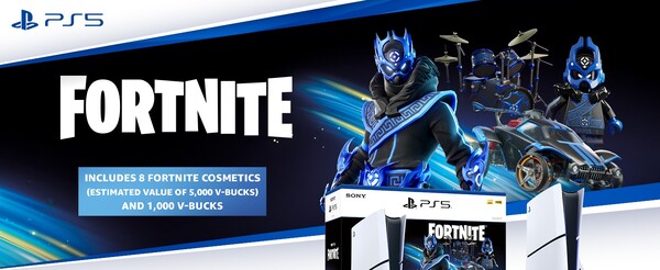 El PS5 Fortnite Cobalt Star Bundle lanzado para el Black Friday 2024. (Fuente de la imagen: Sony)