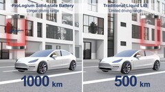 Una batería de estado sólido puede duplicar la autonomía de los actuales modelos de Tesla (imagen: ProLogium/YouTube)