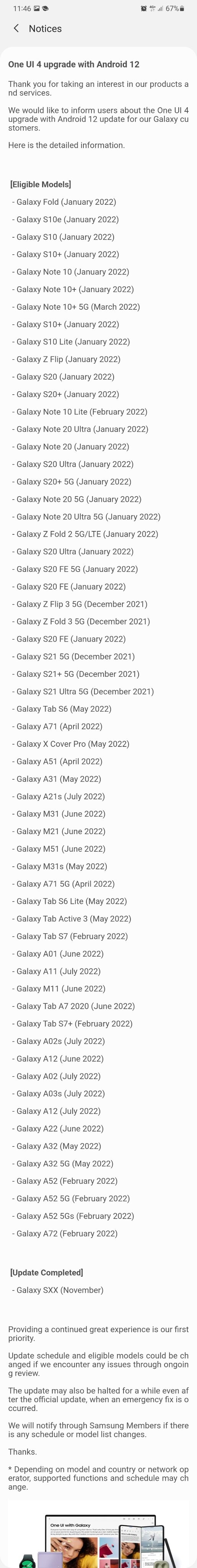 Despliegue de One UI 4 - Oriente Medio. (Fuente de la imagen: Samsung vía @Hussain88079979)