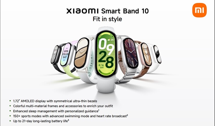 Principales características y opciones de color de la Smart Band 10