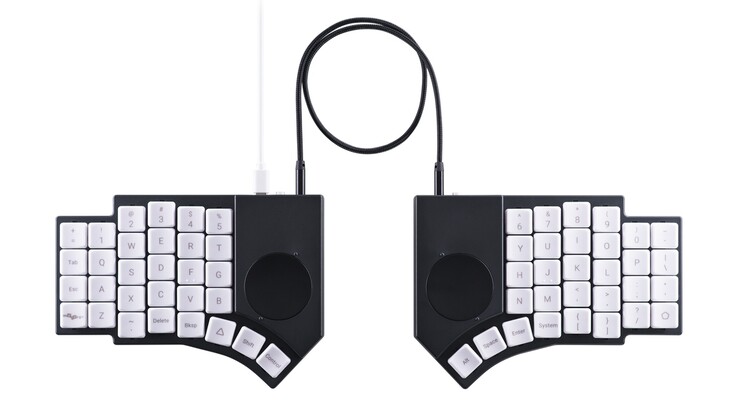 Teclado mecánico inalámbrico MoErgo Go60 split modo cableado