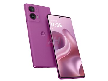 Imagen no oficial de la opción de color Cattleya Orchid para el Moto G96. (Fuente de la imagen: Android Headlines)