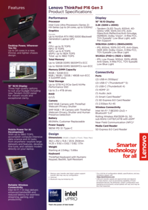 Lenovo ThinkPad P16 Gen 3: Especificaciones