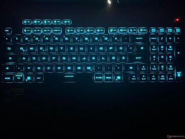 Iluminación del teclado (aquí como ejemplo en azul)