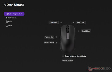 Sección de asignación de botones