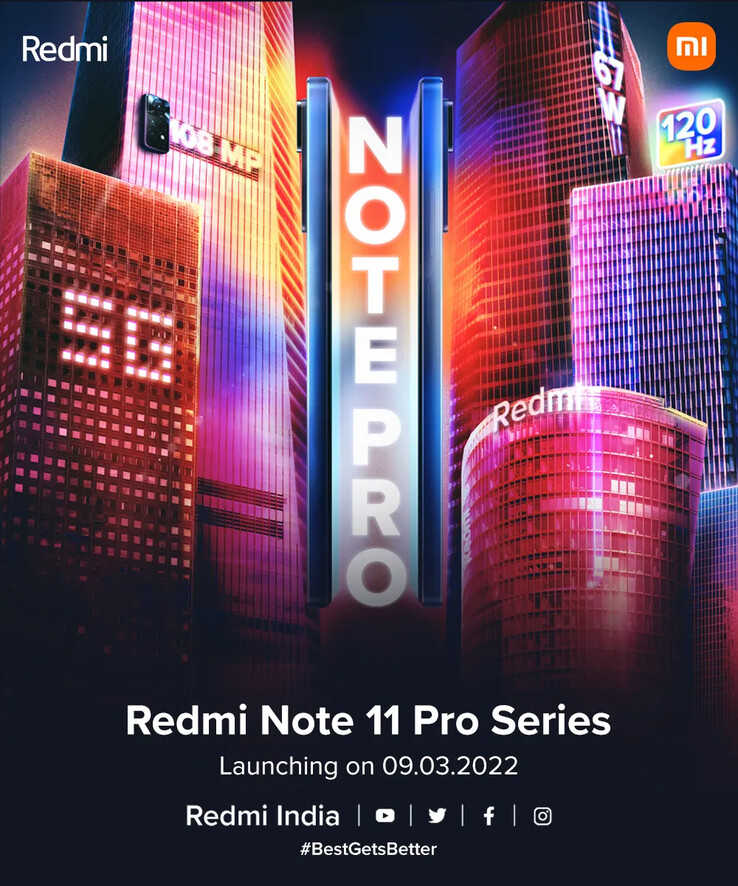 Un teaser de la serie Redmi Note 11 Pro. (Fuente: Xiaomi IN)