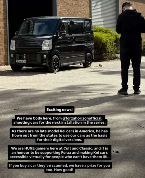 Publicación borrada de Instagram de Cult and Classic con un posible coche JDM de Forza Horizon 6 (Fuente de la imagen: AR12Gaming YouTube)