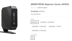 Configuraciones del Minisforum HX90G (Fuente: Minisforum)