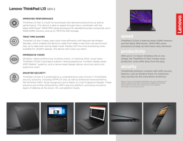 Especificaciones ThinkPad L13 G2 AMD