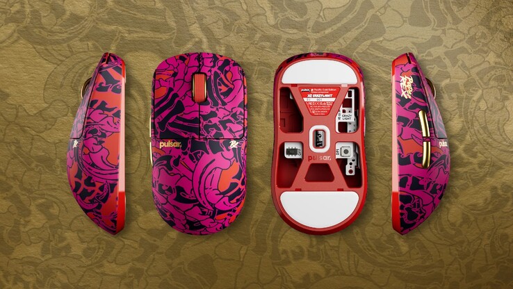 La RX Pacific Gold Edition añade detalles dorados y motivos naranjas a la Pulsar X2 CrazyLight. (Fuente de la imagen: Pulsar)