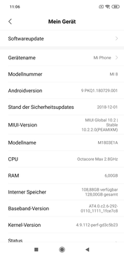 Software Xiaomi Mi 8