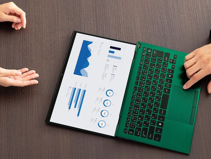 La pantalla del Vaio SX14-R puede abrirse 180 grados.