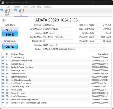 El ADATA SE920 es compatible con PCIe 4.0 x4