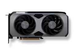 El &quot;diseño de referencia&quot; AMD Radeon RX 9070 GRE que aparece en la imagen no estará a la venta. (Fuente de la imagen: AMD China)
