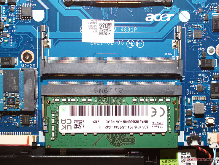 8 GB de RAM DDR4-3200 en el Acer Aspire 7