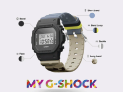 El servicio &quot;Mi G-Shock&quot; de Casio permite a los usuarios personalizar el bisel, la correa e incluso el LED de retroiluminación. (Fuente de la imagen: Casio)