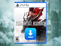 Caja de «Final Fantasy 7 Revelation» para PS5 mostrada con el icono de descarga