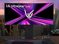 El LG UltraGear OLED 34GX900A viene con un soporte ajustable relativamente grueso. (Fuente de la imagen: LG)