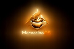 Logotipo no oficial de MocaccinoOS desktop Linux AI-made para la versión 26.03